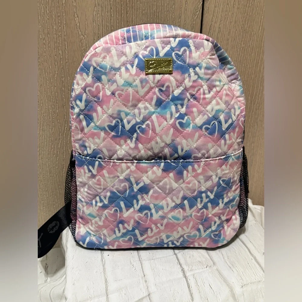 Betsey Johnson Colorful Heart Pattern Backpack